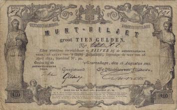 10 gulden 1852 Muntbiljet 31-6